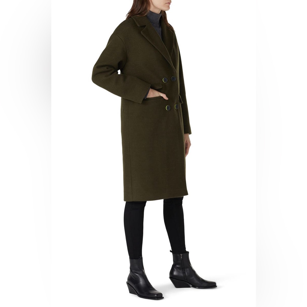 Nvlt Dark Green Double-Breasted Coat Sz Small